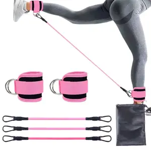 Ankle Resistance Bands with Cuffs, 1 Set Ankle Bands for Leg and Glute Workouts, Booty Workout Equipment for Kickbacks and Hip Fitness Training, Glutes Exercise Equipment