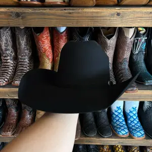 Black Felt Hat Minnick Shape 4 1/4 Brim Classic Western Style Hat for Men and Women