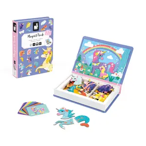 Janod Unicorns Magneti'book for kids 3+ years with 44 Magnets and 10 Cards