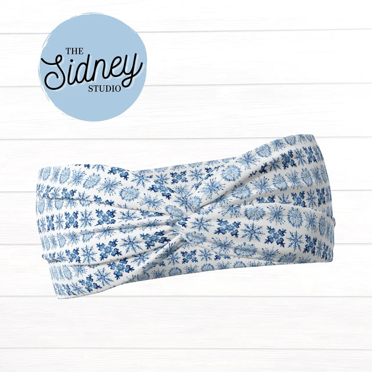The Sidney Studio Winter Snowflakes Headband Wide Twist Headband for Women Soft Double Brushed Polyester Stylish Practical Hair Accessories