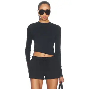 Fear of God ESSENTIALS Fitted Longsleeve Tee in Vintage Black