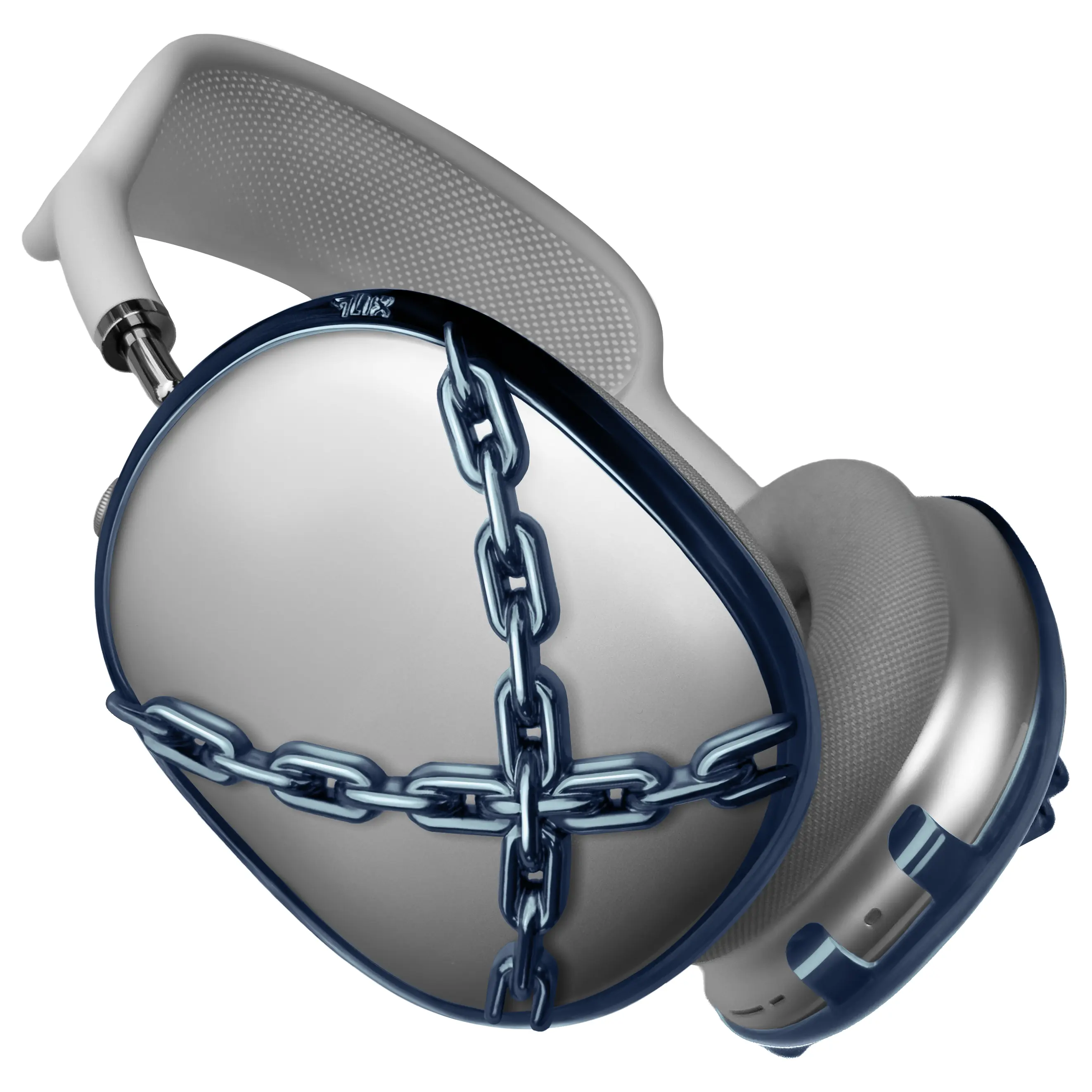 AirPods MAX スペースグレー qlix ケース付き qlix Blue Chain Frames for AirPods Max 1 & 2, Durable Lightweight