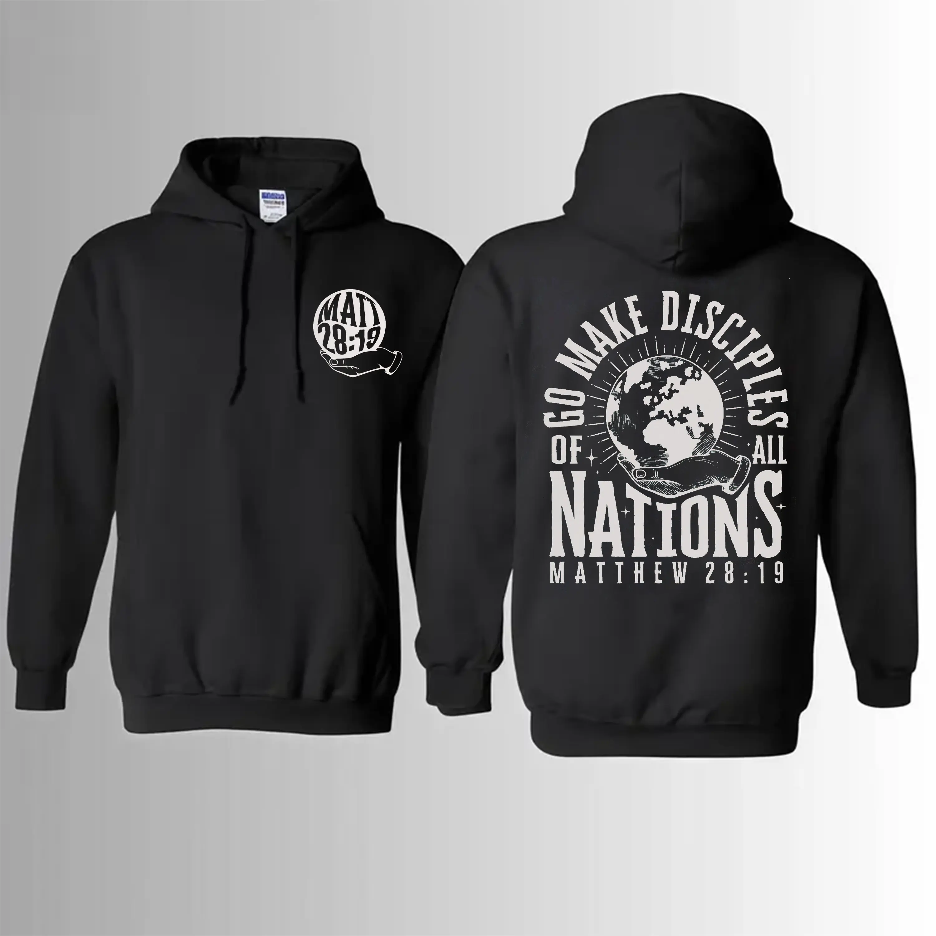 Go Make Disciples Hoodie , Retro Christian Shirt, Vintage Men's Bible Shirt , Minimal Christian Dad Shirt