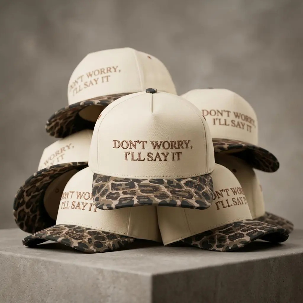 Embroidered Hat Don't Worry I'll Say It Sarcastic Trucker Hat Leopard Print Baseball Cap Sassy Gift for Her Retro Women's Hat Western Style
