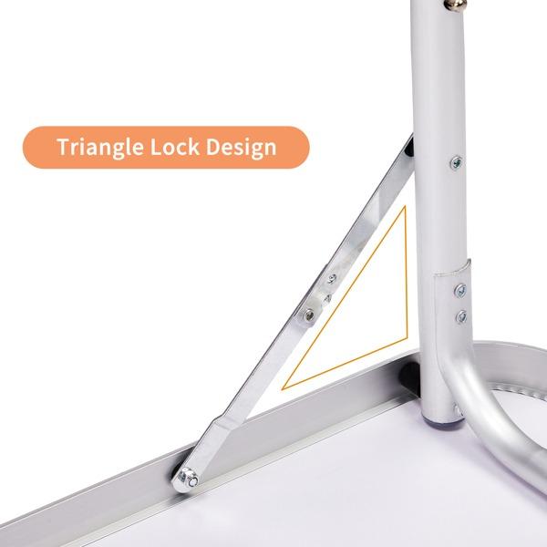 180 x 60 x 70cm Aluminum Alloy Folding Table White