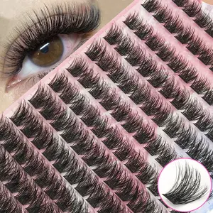 156pcs Natural Long Segmented False Eyelashes, Soft Fluffy Mink Lashes Extension, Suitable for Light Heavy Makeup Daily Use Portable