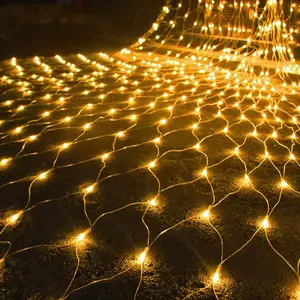 Outdoor Christmas Net Lights, 12FT x 5FT 360 LED Fairy String Light with 8 Lighting Modes, Connectable Light for Garden Tree Bushes, Holiday Wedding Party Decorations, Warm White