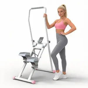 RELIFE Stair Stepper Folding Cardio Climber for Home Gym, 300LBS Capacity with Adjustable Handlebar and Pedals, Space-Saving Vertical Full-Body Exercise Machine for Men and Women
