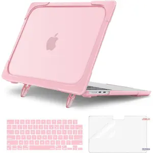 MOSISO Compatible with MacBook Air 13 inch Case 2025-2022 M4 A3240 M3 A3113 M2 A2681, Heavy Duty Hard Shell with Fold Kickstand&Keyboard Cover&Screen Film for MacBook Air 13.6 inch Case