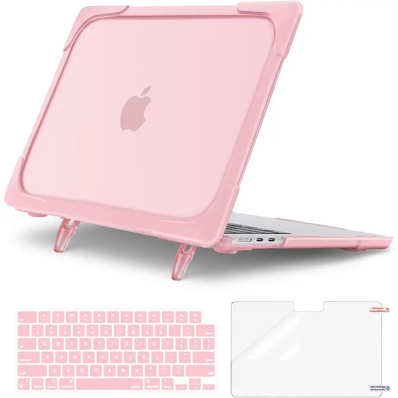 MOSISO Compatible with MacBook Air 13 inch Case 2025-2022 M4 A3240 M3 A3113 M2 A2681, Heavy Duty Hard Shell with Fold Kickstand&Keyboard Cover&Screen Film for MacBook Air 13.6 inch Case