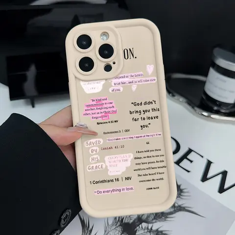 Blessed Encouragement Silicone Cellphone Casing & Cover Protector - 1.2mm Durable Military-Grade Shockproof, Non-Slip Protection Accessory for iPhone Series (17,16 Pro Max,15 Plus,14,13,12,11,Air,XR,XS) with Camera Safeguard
