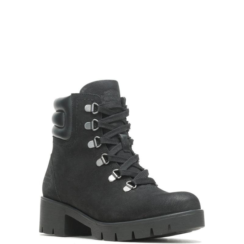 Harley-Davidson Trawood D84789 Womens Black Nubuck Motorcycle Boots