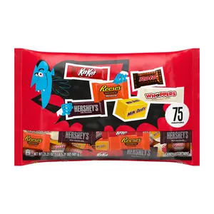 Hershey's Chocolate Candy Assortment Bag 75 Miniatures Assorted Flavored 21.21 oz