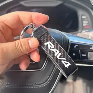Toyota Rav4 Keychain, Carbon Fiber Material, Multiple Colors Available, Compatible with All Keys, Durable & Stylish Design