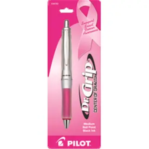 Pilot Corporation Of America 36192 Dr. Grip Center Of Gravity Pink Ribbon Retractable Ballpoint Pen 1.0mm Black