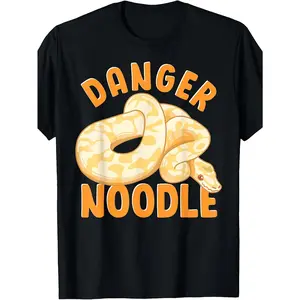 Funny Danger Noodle Snake Boys Snakes Meme Snek Ball Python T-Shirt Boys'and girls' Leisure Cotton Tees for the Spring and Summer Months size 120-160 (3-13Y)