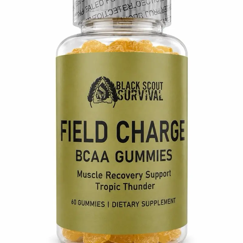 Black Scout Survival Field Charge Chewable BCAA Gummies, BCAA Amino Acids Nutritional Supplements, Muscle Repair & Support, Prop 65 Safe, Citrus Blast Flavor, Supplement Routine Health & Wellness Support, Other, Bcaas Amino Acids Nutritional Supplements