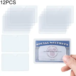 12 Piece Waterproof PVC Card Protector Set, Soft Transparent Design, Ideal for Social Security, Healthcare Insurance, Credit Cards, Id Badge Holder