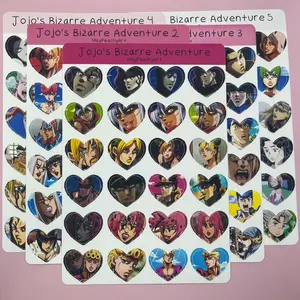 Jjo Bizarre Anime Heart Sticker Sheet