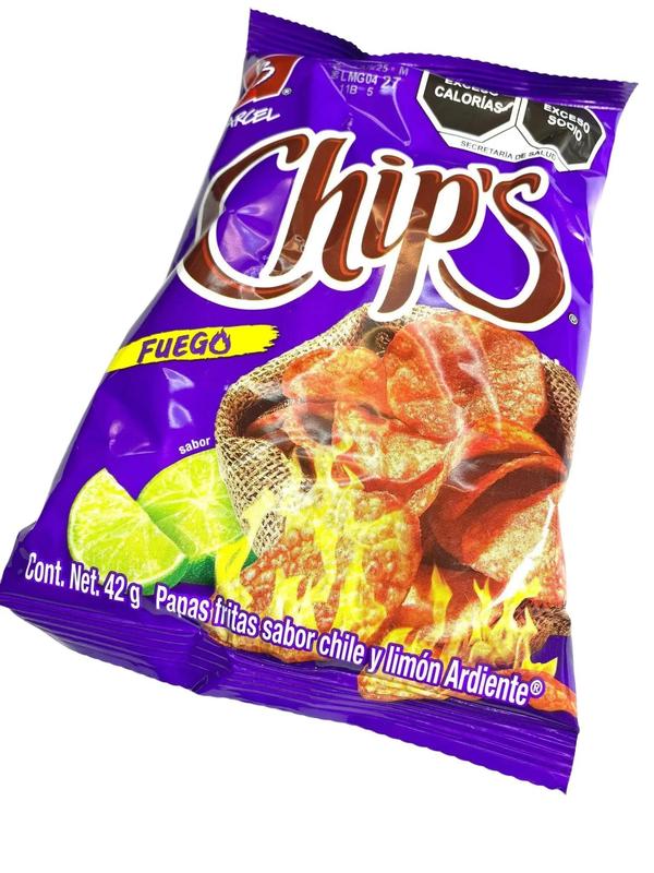 10 - PK BARCEL CHIPS FUEGO, Sabritas Chips, Snack Crispy Crunchy Bite - 52 GRAMS PER BAG - MEXICAN CHIPS - PAPITAS MEXICANAS - SABRITAS MEXICANAS