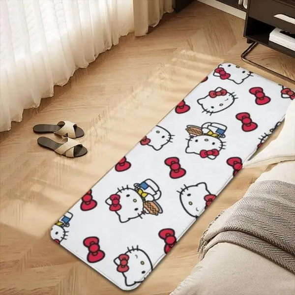 Sanrio Hello Kitty Flannel Rug Soft Cozy Floor Mat for Kids Room Decor Perfect for Playrooms & Bedrooms Adorable Design