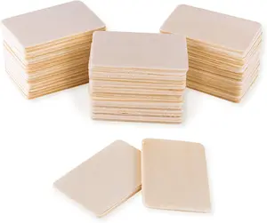 Super Z Outlet 50 Pack (3 x 1 x 0.1 inches) Unfinished Natural Wood Rectangle Blank Pieces Wooden Tags Slices for Arts & Crafts, Painting DIY Decorations, Embellish, Burning & Staining (2.08” x 1.37” Rectangle)