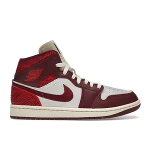 Jordan Women's 1 Mid SE Tiki Leaf Team Red, from StockX