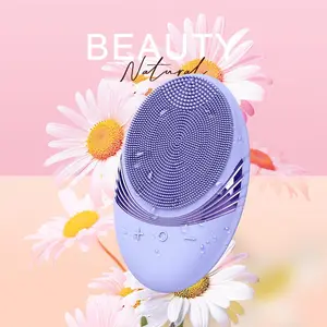 Electric Soft Silicone Face Brush, Facial Cleansing Brush, Sonic Vibration Deep Cleansing, Gentle Exfoliating & Massaging, 5w 5v Lithium Ion Battery, New