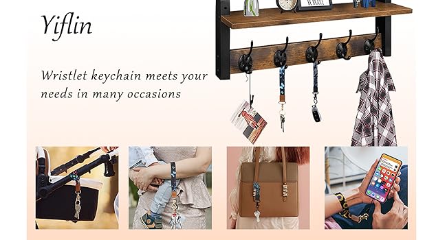 Yiflin Cute Wrist Lanyard for Keys, Keychain, Wallet, Id Holder, Cell Phone, Wristlet Lanyard Key Chain Holder(Black Leopard)