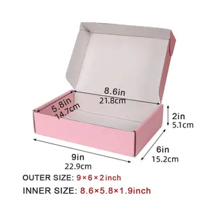26 Pack 9x6x2" Pink Cardboard Boxes Shipping Boxes, Pink Colored Corrugated Cardboard Box Small Mailing Storage Gift Boxes for Shipping, Mailing, Gifts Packaging (Light Pink)