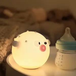 Small Night Light, Clownfish LED Soft Night Lamp, Adjustable Timer Night Light, Rechargeable Touch Lamp, Dorm Decor, Kids Fun Gift