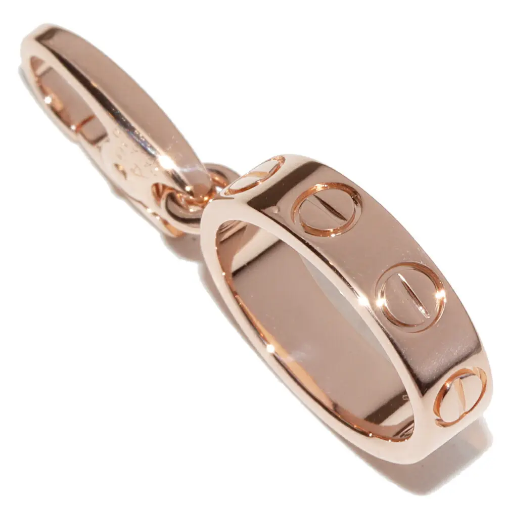 Pre-owned Cartier 18K Rose Gold (Au750) Small Leather Goods Baby Love Au750 Pendant