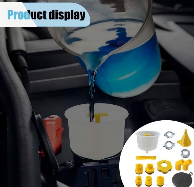 15PCS Universal Coolant Filling Funnel Kit | No-Spill Spill-Proof Radiator Bleeder Tool for Most Cars & Vehicles