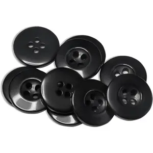 12 count Black Sewing Buttons 0.75 inch Uniform Buttons 30L Graphite Buttons Glossy Buttons for Craft 4 Hole Buttons 19mm Plastic Buttons for Pants Jacket  Bags Accessories