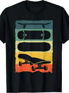 Cool Skateboard Art for Men Women Skateboarding Skateboarder T-Shirt Black 3X-LargeSame style for men and women  summer short-sleeved printed T-shirt pure 220G