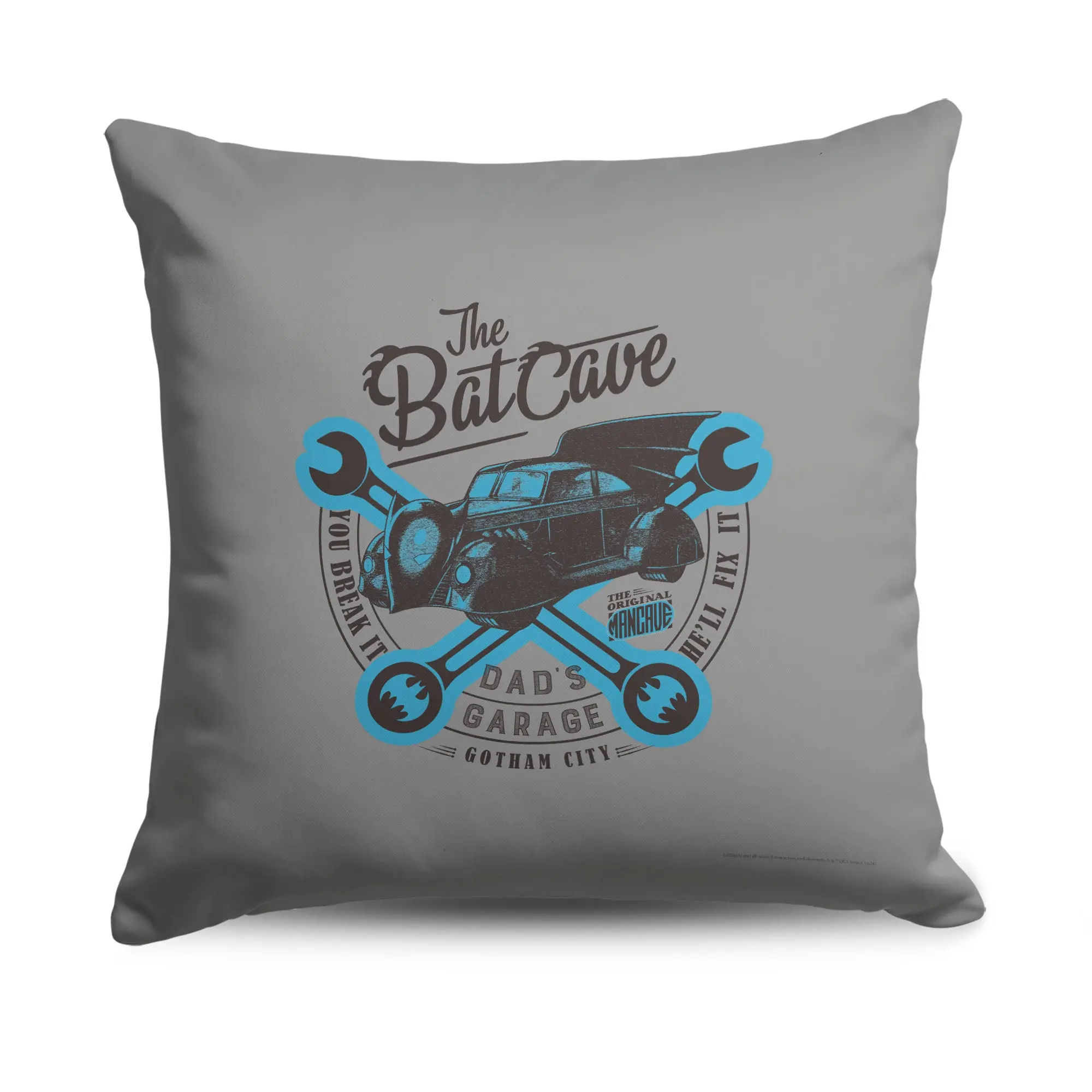 Batman Dad’s Batcave Throw Pillow 18×18 Inches