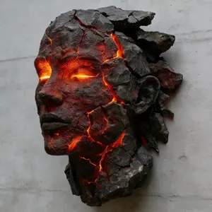 Cracked Soul Wall Light, Lava Glow Effect Gothic Decor for Unique Home Art, Perfect Valentine's Day Gift Idea