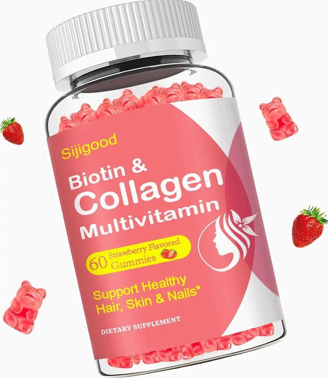Collagen Peptides Gummies Sugar Free for Women & Men, 2500mg Multi Collagen Type I,II,III,V,X with 15000mcg Biotin & Vitamin C D K2 B12 A E, Hydrolyzed Protein for Hair Skin Nails, Bone, 60Cts