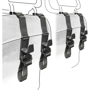 4-Pack Headrest Hooks for  Universal Interior Auto   Front Seat Hanger Holder Organizer for Handbags Purses Coats and Grocery Bags