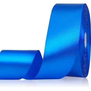 Blue Ribbon 1-1/2 Inch 50 Yards, Royal Blue Satin Ribbon for Flower Bouquet, Crafts,  Wrapping, Bridal Invitations, Hair, Festival and Party Decorations