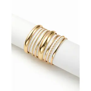 Cider 8 PCS TEXTURED BANGLE BRACELET SET