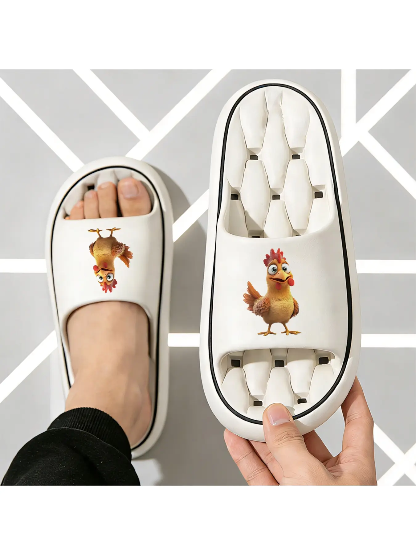 Cute Cartoon Chicken Slippers for Women Men Kids Funny Animal Design Comfortable Soft Sole Home Indoor Non-Slip Warm Winter Summer Casual House Slippers Lightweight Breathable Daily Wear Footwear