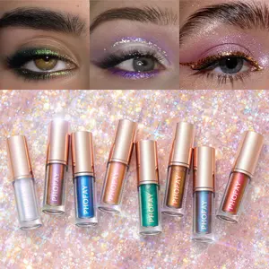 8-Color Liquid Glitter Liner Set - Metallic Sparkle Eyeliners | Waterproof Smudge Proof | 2-in-1 For Graphic Lines & Smoky Eyes | Festival Rave Makeup