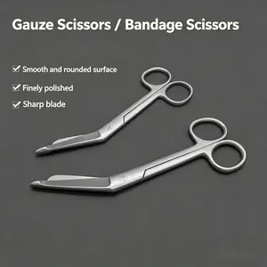 Stainless Steel Bandage Scissors, Medical Shears, Sharp Ergonomic Design, Ideal for Medical, Emergency, Nursing, Home First Aid Kit