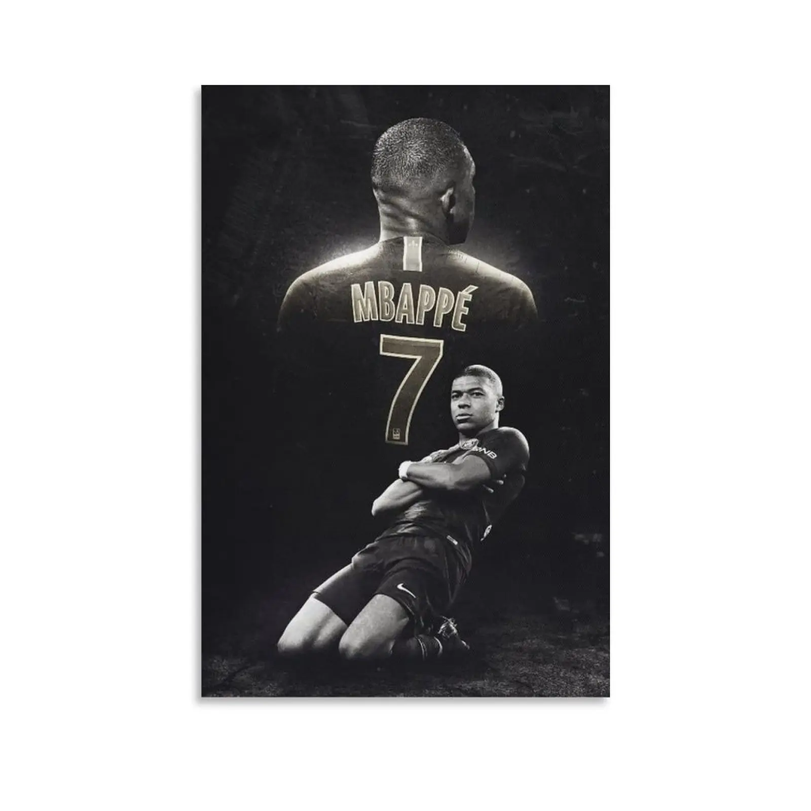 Football Sports Kylian Mbappe Poster Picture Art Print on Canvas Home Room Decor Mural