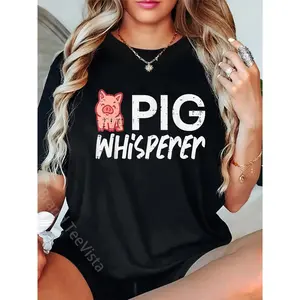 100% Cotton Pig Whisperer Funny Hog Farmer Swine Farm Men Women T-Shirt