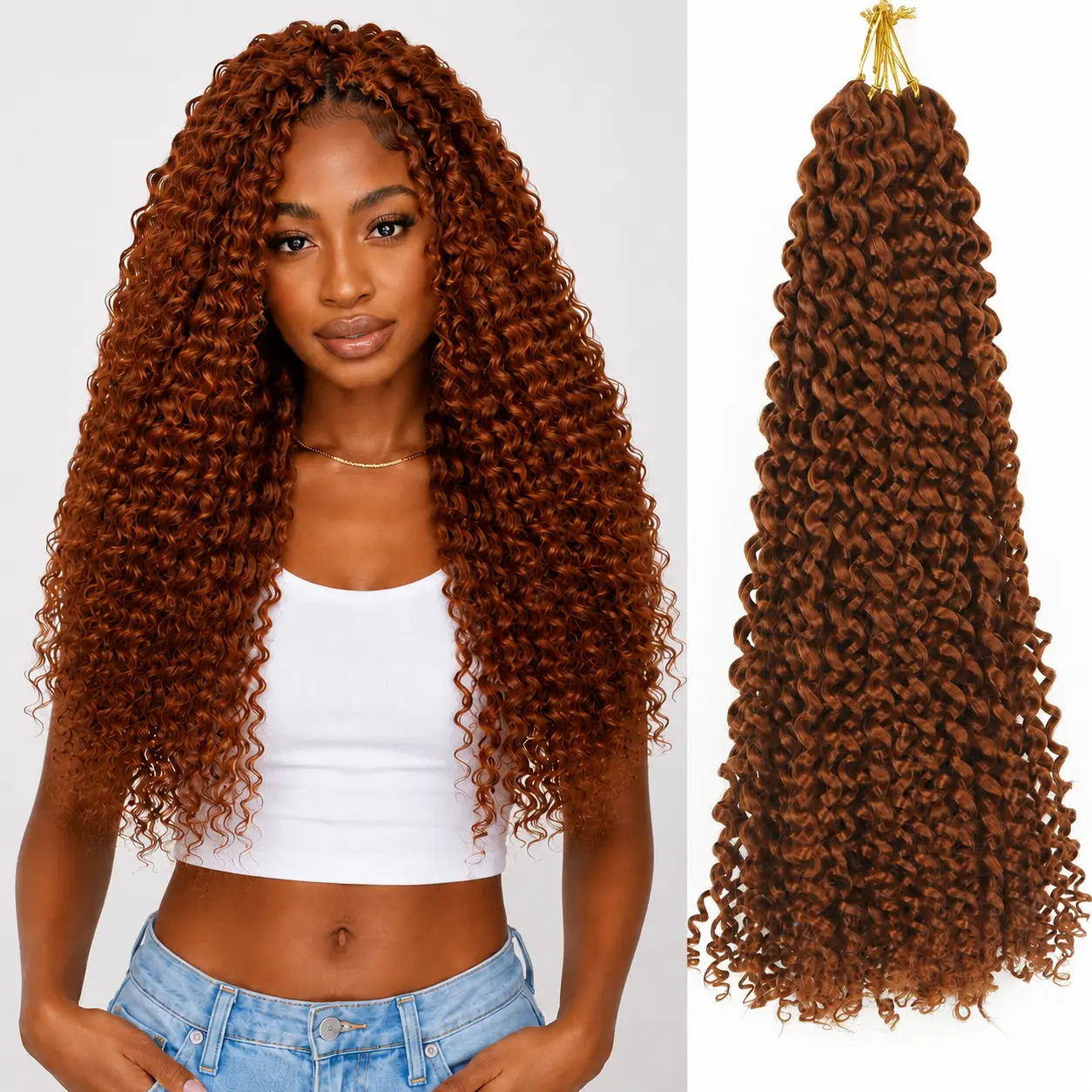6 Packs Curly Crochet Hair Crochet Hair for Women Deep Wave Braiding Hair, Synthetic Bohemian Crochet Braid Water Wave Crochet Hair Extensions For Miracle Knots Pre-Separated #Tiktokshopsummersale
