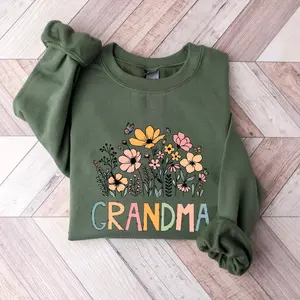 Grandma Sweatshirt, Grandma Wildflowers Sweatshirt, Grandma Flowers Sweatshirt, Wildflowers Sweatshirt