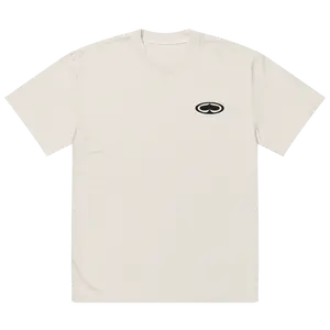 Oversized Embroidered Spade Tee (Faded Bone)