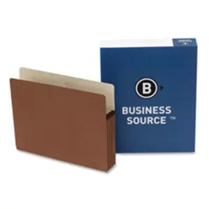 Business Source  File Pocket- 5-.25in. Exp.- Letter- Redrope
